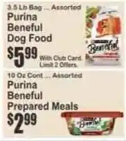 Key Food Purina Beneful Dog Food offer