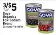 Met Foodmarkets Goya Organics Low Sodium Beans offer