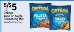 Met Foodmarkets Ortega taco or fajita seasoning mix offer