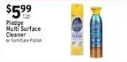Met Foodmarkets Pledge multi surface cleaner or furniture polish offer