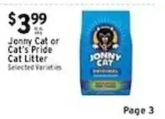 Met Foodmarkets Jonny Cat or Cat's Pride Cat Litter offer