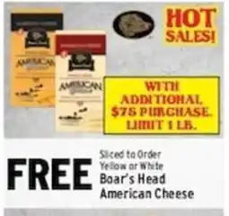Associated Free Boar's Head American Cheese offer