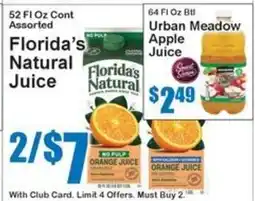 Super Fresh Florida's Natural Juice offer