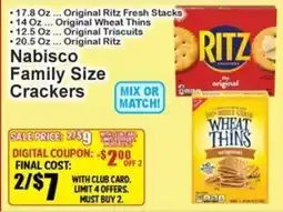Super Fresh Nabisco Family Size Crackers offer