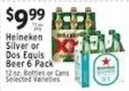 Met Foodmarkets Heineken Silver or Dos Equis Beer 6 Pack offer