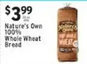 Met Foodmarkets Nature's Own 100% Whole Wheat Bread offer