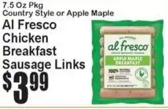 Super Fresh Al Fresco Chicken Breakfast Sausage Links offer