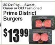 Super Fresh Prime District Burgers offer
