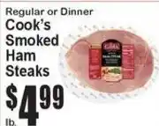 Super Fresh Cook's Smoked Ham Steaks offer