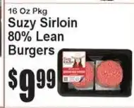 Super Fresh Suzy sirloin burgers offer