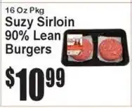 Super Fresh Suzy sirloin burgers offer