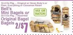 Super Fresh Bell's Mini Bagels or Original Bagel Bagels offer