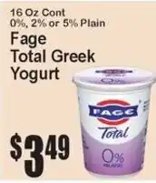 Super Fresh Fage Total Greek Yogurt offer