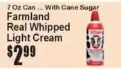 Super Fresh Farmland real whipped light cream offer