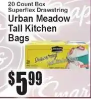 Super Fresh Urban meadow tall kitchen bags offer