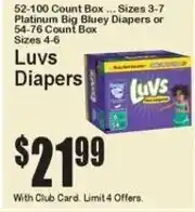 Super Fresh Luvs Diapers offer