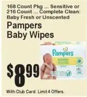 Super Fresh Pampers baby wipes offer