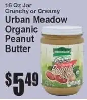 Super Fresh Urban Meadow Organic Peanut Butter offer