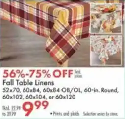 Boscov's Fall Table Linens offer