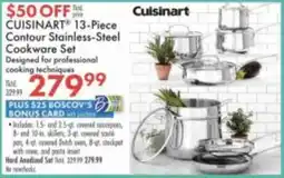 Boscov's Cuisinart 13-piece contour stainless-steel cookware set offer
