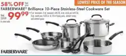Boscov's Farberware brilliance 10-piece stainless-steel cookware set offer