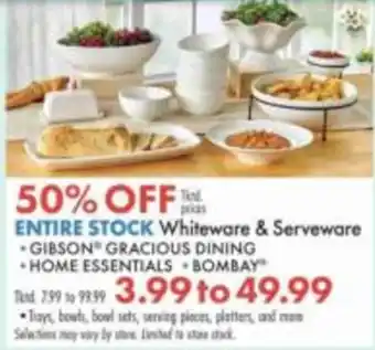 Entire Stock Whiteware & Serveware