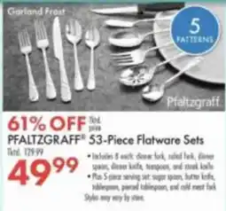 Boscov's Pfaltzgraff 53-piece flatware sets offer