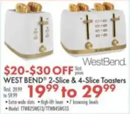 Boscov's WestBend 2-Slice & 4-Slice Toasters offer