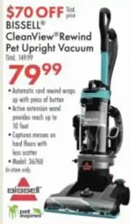 Boscov's Bissell CleanView Rewind Pet Upright Vacuum offer