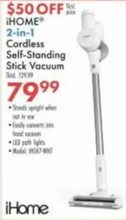 Boscov's iHome 2-in-1 Cordless Self-Standing Stick Vacuum offer