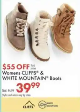 Boscov's Womens Cliffs & White Mountain Boots offer