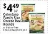 Met Foodmarkets Celentano Family Size Cheese Ravioli Rounds offer