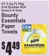 Super Fresh Bounty essentials paper towels offer