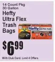 Super Fresh Hefty ultra flex trash bags offer