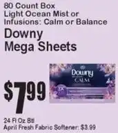 Super Fresh Downy mega sheets offer