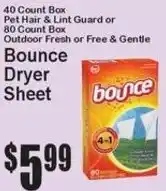 Super Fresh Bounce Dryer Sheet offer