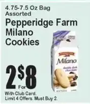 Super Fresh Pepperidge Farm Milano Cookies offer