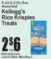 Super Fresh Kellogg's rice krispies treats offer