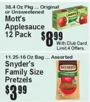 Super Fresh Mott's Applesauce offer