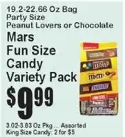 Super Fresh Mars Fun Size Candy Variety Pack offer