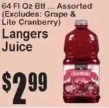 Super Fresh Langers juice offer