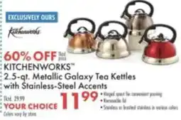 Boscov's Kitchenworks 2.5-qt. Metallic Galaxy Tea Kettles with Stainless-Steel Accents offer
