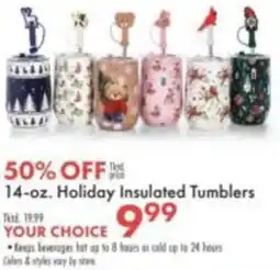Boscov's Holiday Insulated Tumblers offer