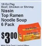 Super Fresh Nissin Top Ramen Noodle Soup offer