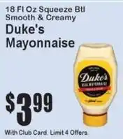 Super Fresh Duke's Mayonnaise offer