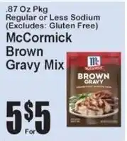 Super Fresh McCormick brown gravy mix offer
