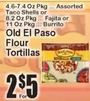 Super Fresh Old El Paso flour tortillas offer