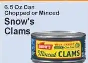 Super Fresh Snow's clams offer