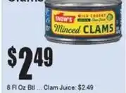 Super Fresh Snow's minced clams offer