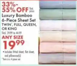Boscov's Luxury Bamboo 6-Piece Sheet Set offer